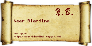 Neer Blandina névjegykártya